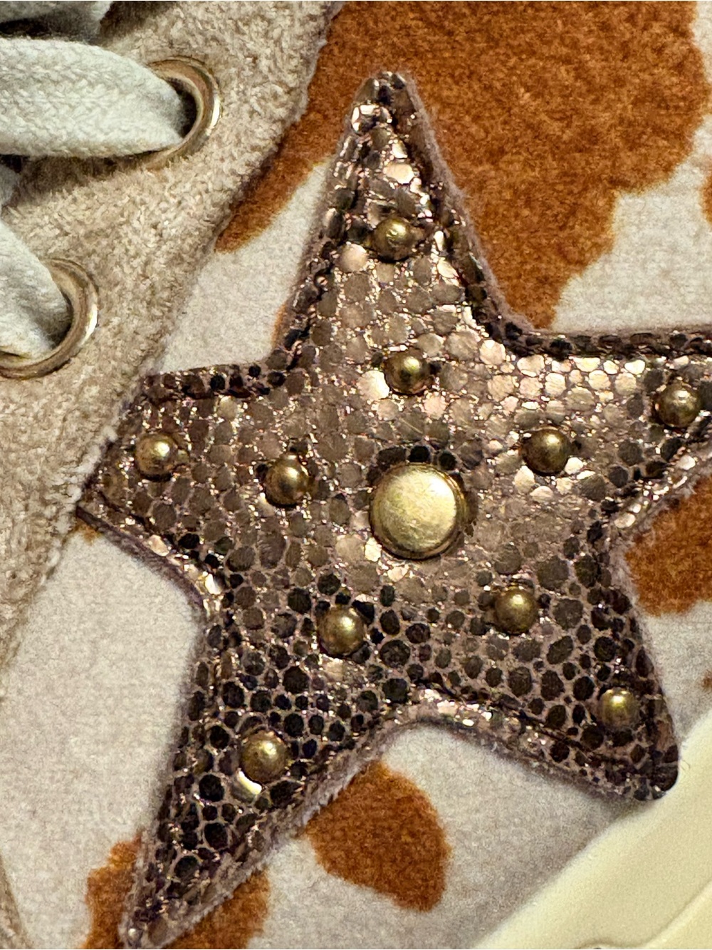 Sneakers Size 9 Cow Print Star Detail Myra - Picture 8 of 9